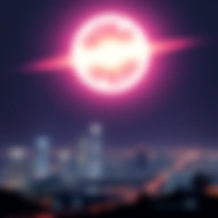 A glowing plasma orb floating in the night sky over Los Angeles, capturing the attention of onlookers below.