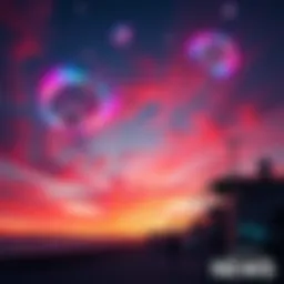 Bright plasmoids hovering over a sunset at Redondo Beach