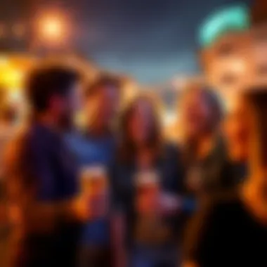 A group of friends laughing and sharing playful jokes about Scorpios during astrological season.