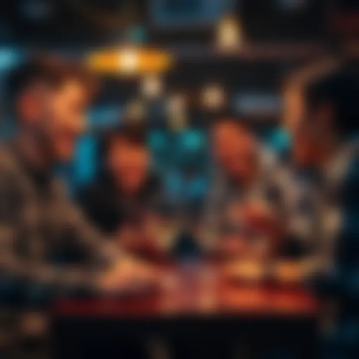 A group of friends laughing and discussing their choices in the game 'F*ck, Marry, Kill', showing engagement and fun.