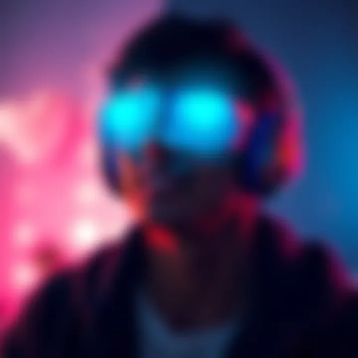 Playlist for Love Subliminals A person listening to a playlist on headphones, with a soft glow around them, symbolizing love and positivity