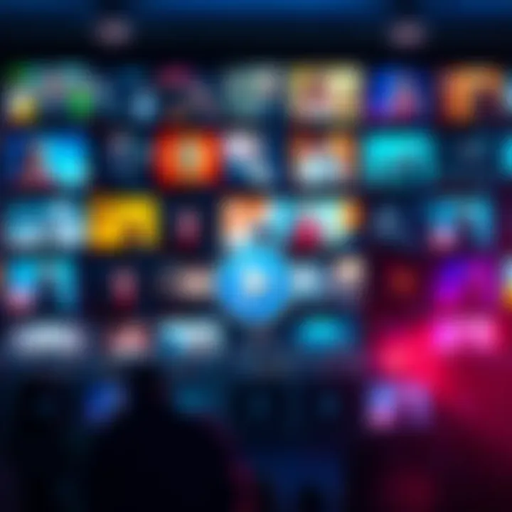 A colorful display of 18 music video thumbnails arranged in a grid, with notes and a play button overlay, symbolizing a 49-minute playlist.