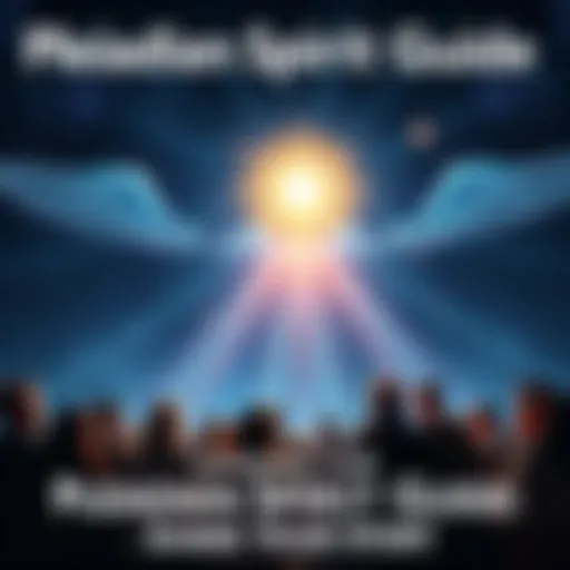 A group of people sharing stories under a starry night sky, with shimmering lights representing Pleiadian spirit guides above them.