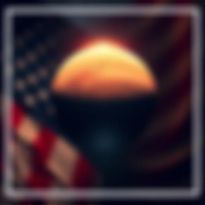 Illustration of Pluto with stars and a backdrop of the US flag, symbolizing political changes in America