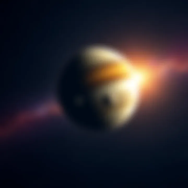 A representation of Pluto moving into Aquarius, with a starry background and astrological symbols transitioning from Pluto to Aquarius, depicting change.