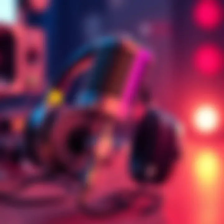 Microphone and headphones represent the cancellation of popular podcasts by Ballen Studios, showing disappointment among fans.