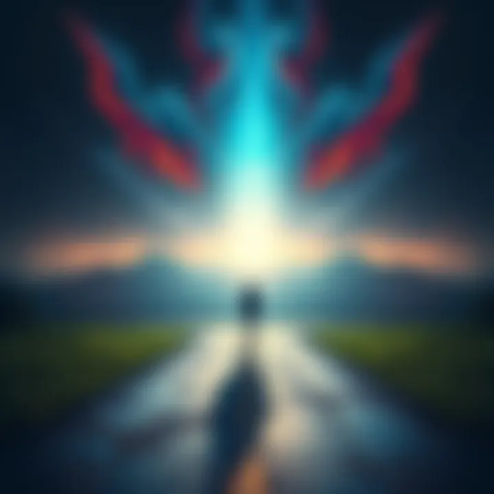 A person standing at a crossroads, contemplating choices influenced by external forces.