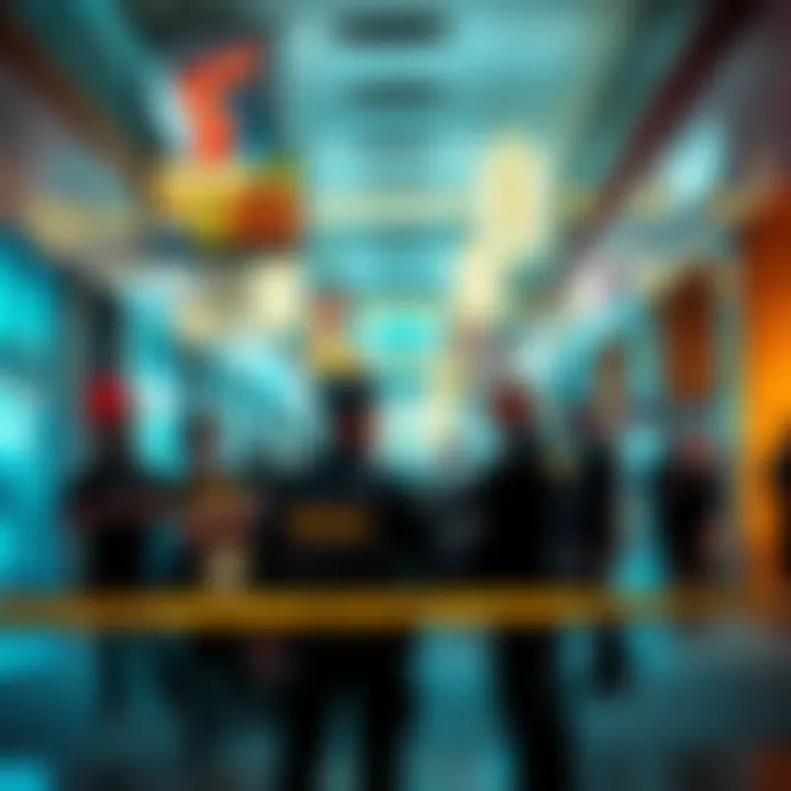 Police officers investigating the scene at Miami Bayside Mall after a chaotic incident with no footage or witnesses