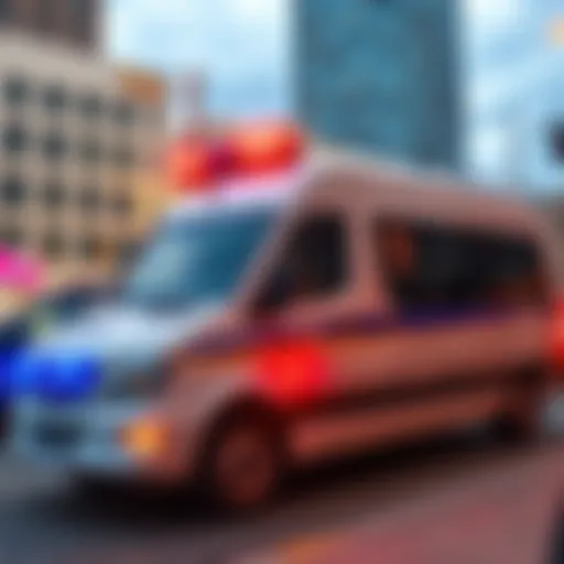 A police van parked on a city street, equipped with advanced technology for tracking phone data. The van has a modern design and is marked with police insignia.