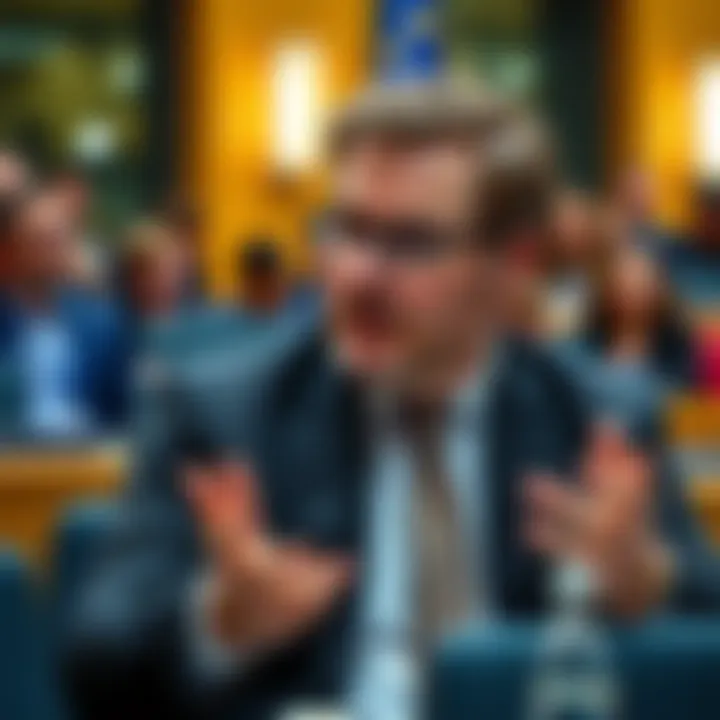 Polish MEP Grzegorz Braun discusses Israeli influence on US military decisions during a session in the EU Parliament