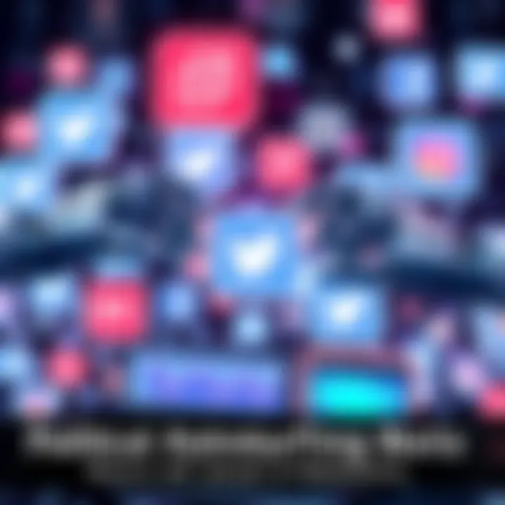 Illustration showing social media icons with robotic hands manipulating them, symbolizing political astroturfing bots.