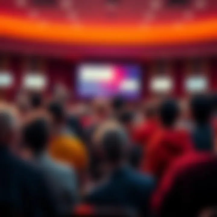 People discussing Trump's speech on a forum, with chat bubbles and text appearing to show opinions