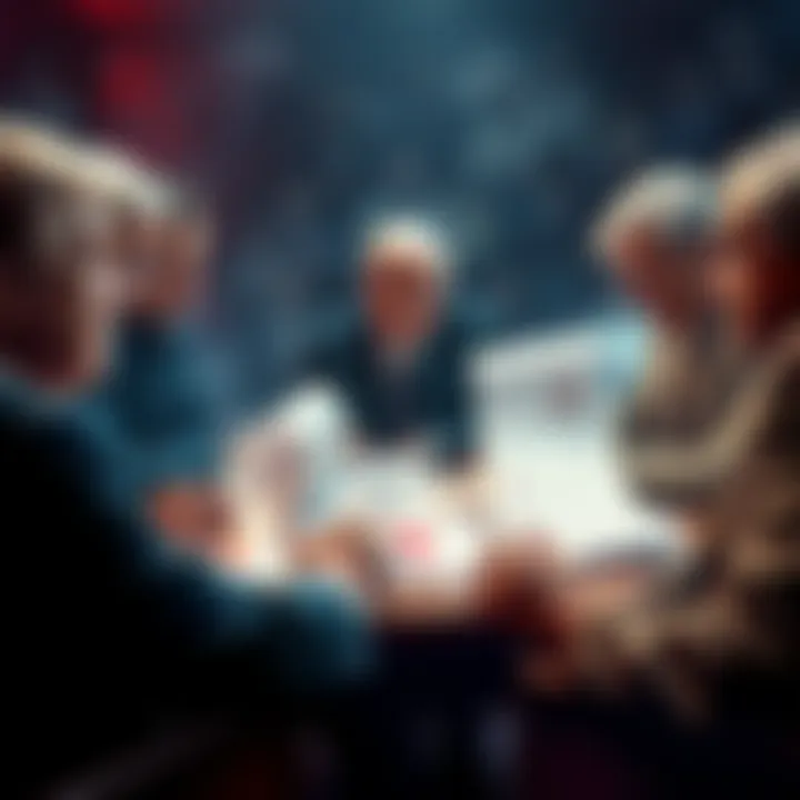 A group of political leaders from both parties in a serious discussion about the events of January 6th, surrounded by papers and charts illustrating their strategies for the upcoming midterms.