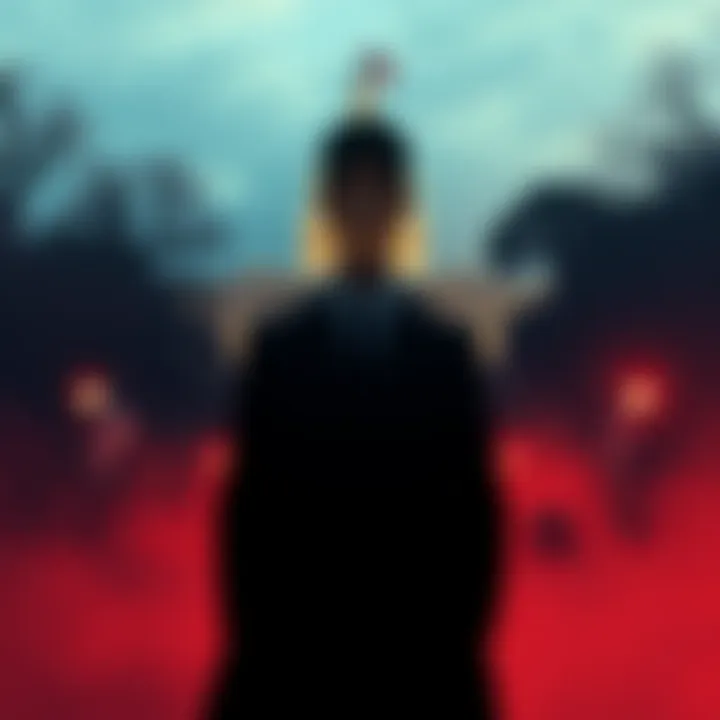A graphic showing a shadowy figure representing questionable leadership over the United States, with a backdrop of the White House, symbolizing uncertainty in governance since 2019.