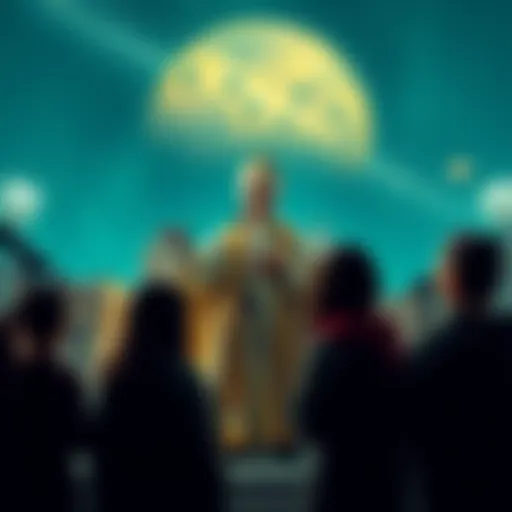 Pope Leo XIV addresses young astronomy students at the Vatican, surrounded by telescopes and star maps, highlighting the connection between faith and science in exploring exoplanets.