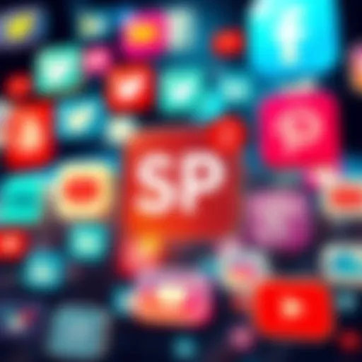 A graphic showing various social media icons with the name of the famous SP highlighted, illustrating the trend of its mentions online.