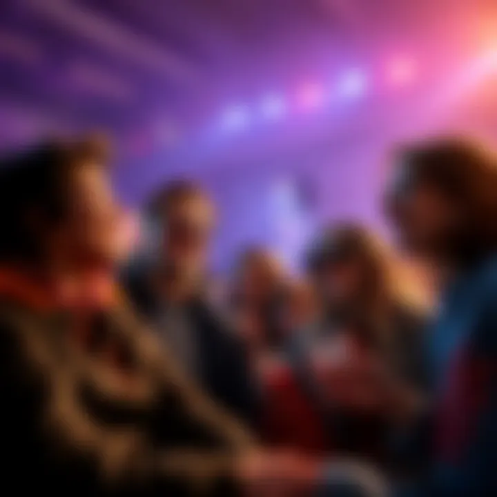 People enjoying a popular storytelling trope A group of fans discussing their favorite storytelling moments related to a popular trope, sharing excitement and connections