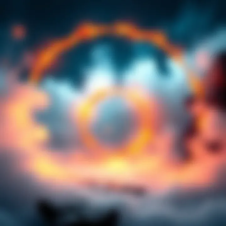 A glowing portal surrounded by mist and stars, symbolizing the connection to another world.