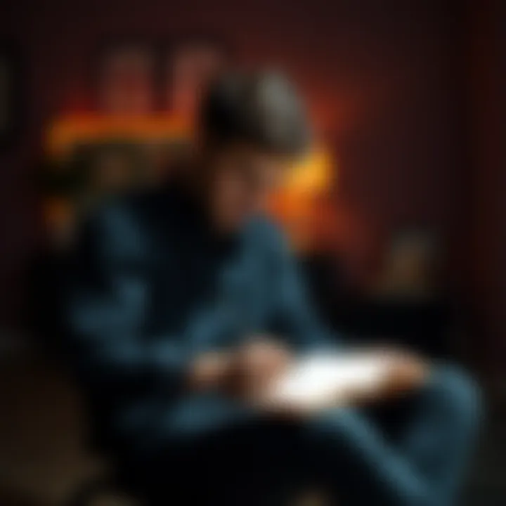 Individual sitting calmly with a notebook, writing positive affirmations to manage fear and anxiety