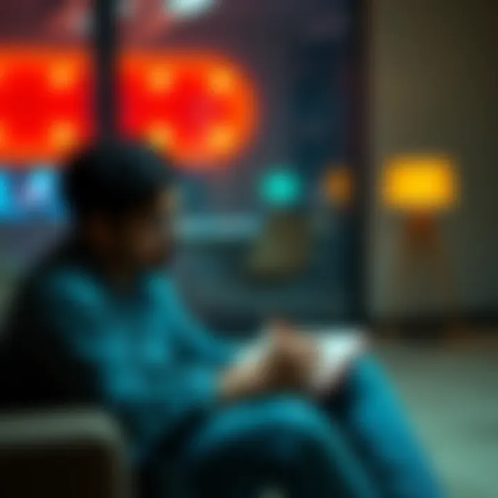 Individual sitting calmly with a journal and pen, focusing on positive affirmations to overcome negative thoughts