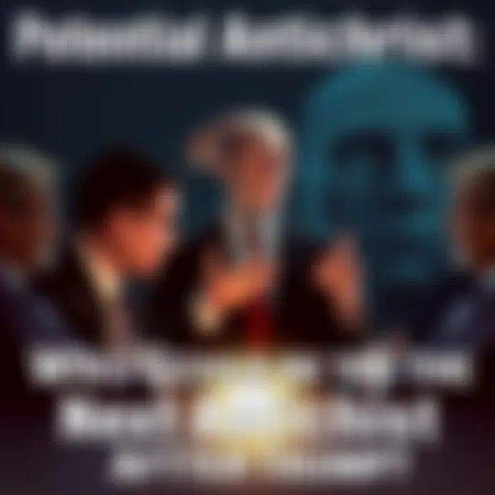 A collage showing Marco Rubio, Jared Kushner, and a representation of AI Grok discussing leadership in a dark setting.