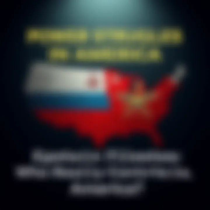 A graphic showing the logos of KGB and Mossad with an outline of the United States, symbolizing intelligence influence in U.S. politics.