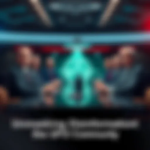 A group of politicians and business leaders discussing UFOs and disinformation at a conference table