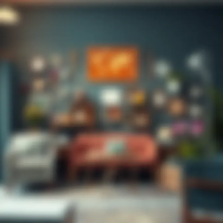 A creative transformation of practice aids displayed decoratively in a retirement home setting