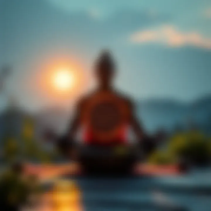 Person meditating in a serene environment, focusing on transforming sexual energy through Microcosmic Orbit Qigong techniques