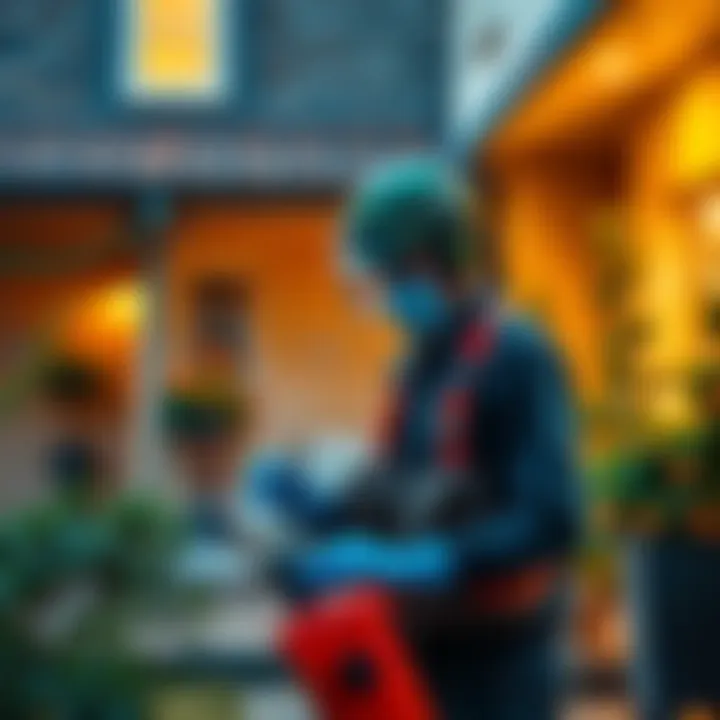 A practitioner cleans a property, ensuring a fresh and clear environment with tools and techniques.