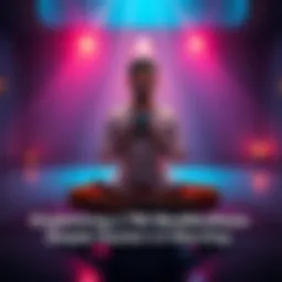 A person sitting cross-legged while using a timer app on their phone, practicing Transcendental Meditation.