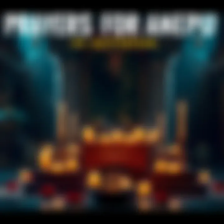 A serene setting showcasing a prayer altar with offerings dedicated to Anpu, a deity in Kemeticism, surrounded by candles and incense.