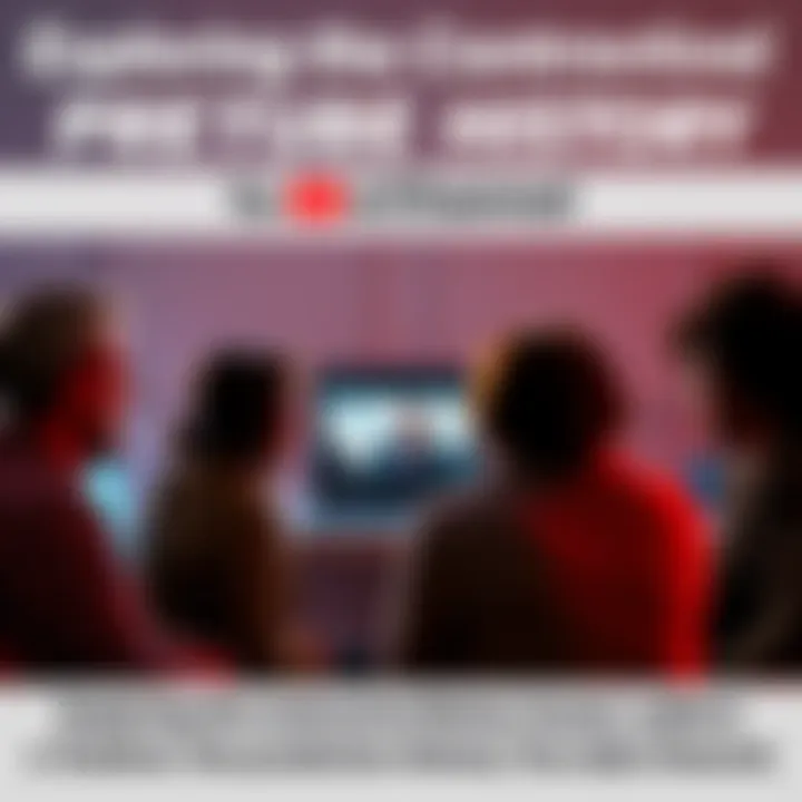 Predictive History YouTube Channel Discussion A group of people engaged in a heated discussion about controversial topics like LGBT issues and culture, with a laptop showing the Predictive History YouTube channel in the background.