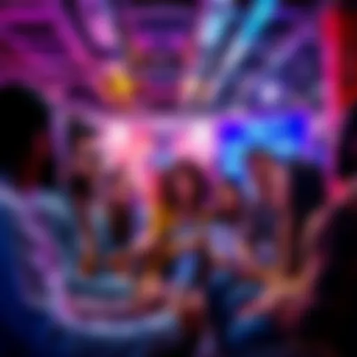 A diverse group of people excitedly discussing their upcoming BSP experience, sharing advice and support in a vibrant setting.