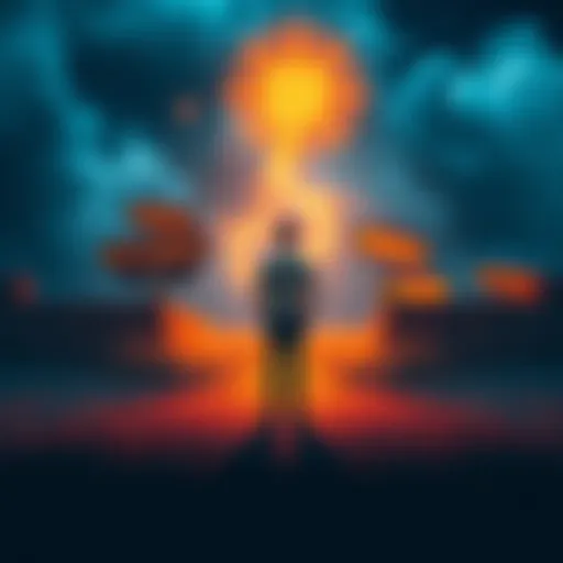 A person standing at a crossroads, looking at signs pointing to new beginnings and opportunities for growth in a 22 personal year