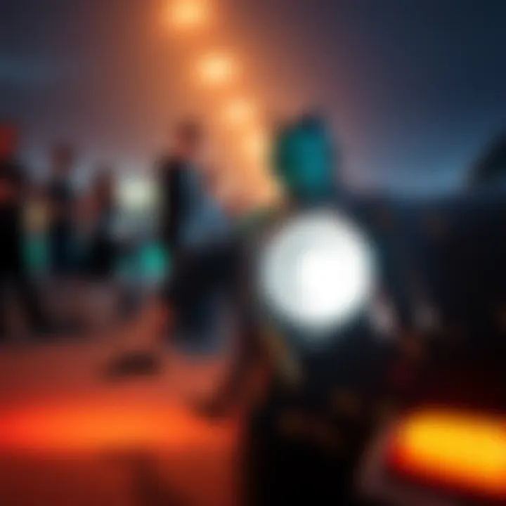 A character named Pretti is kicking a car headlight, surrounded by a group of people watching in surprise.