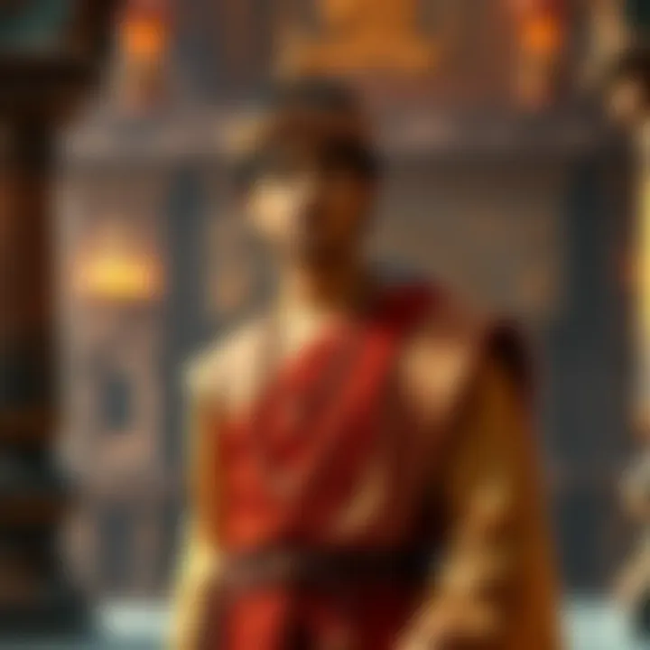 Young Prince Siddhartha of Kapilavastu in traditional royal clothing, standing confidently in a palace setting, symbolizing his choice of responsibilities over freedom