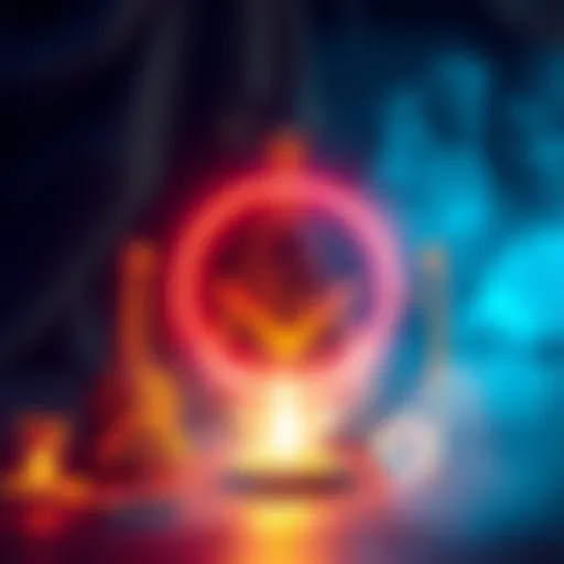 An image showing a vibrant symbol associated with Prince Hall Masonry, surrounded by Masonic tools and elements of esoteric practices