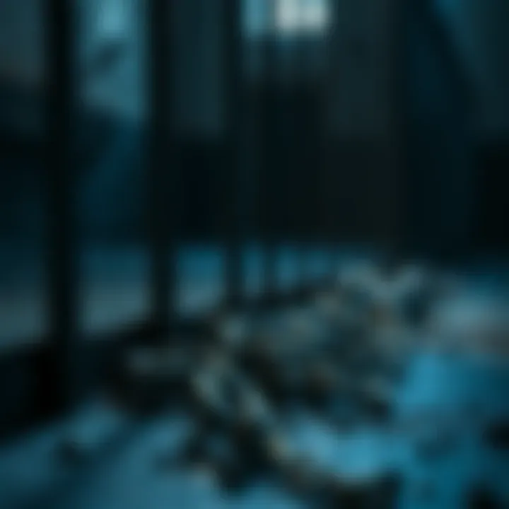 A close-up of prison bars with broken chains on the ground, symbolizing failed rehabilitation efforts.