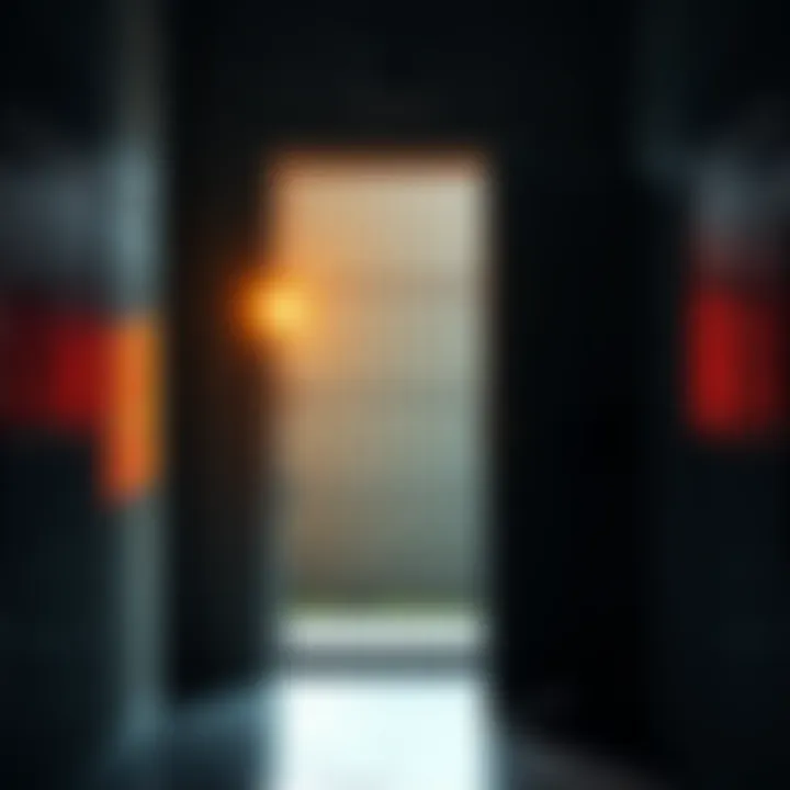 A prison cell with an open door showing a glimpse of the outside world, symbolizing the concept of freedom and confinement effects on relationships.