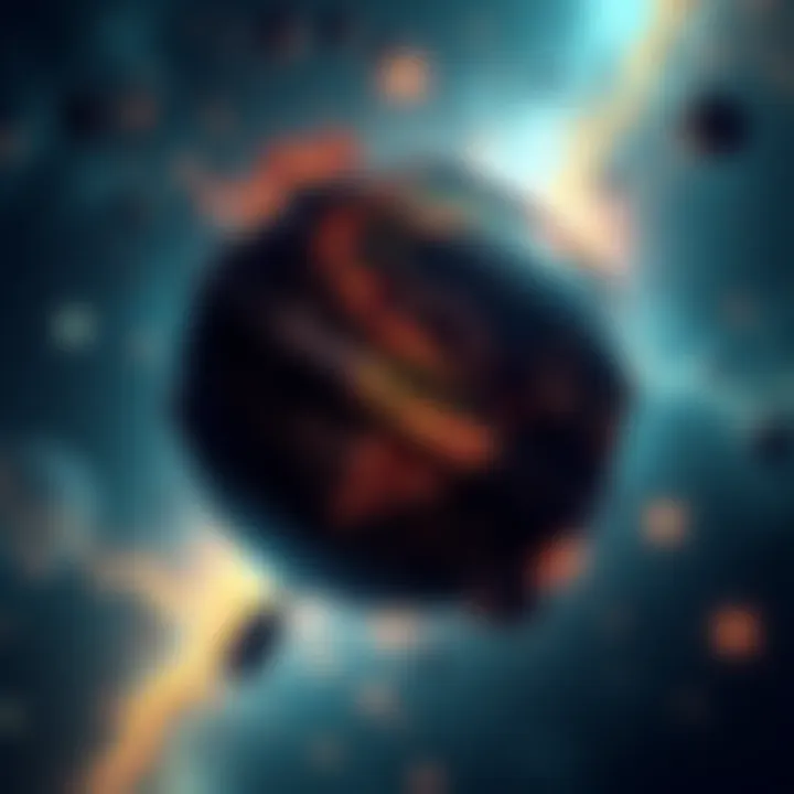 A surreal depiction of a globe symbolizing the Prison Planet, surrounded by abstract barriers and cosmic elements, representing confinement and belief.