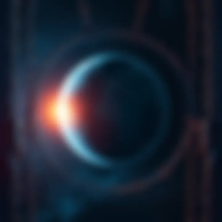 A dark, enclosed planet surrounded by chains, symbolizing a prison. Light breaks through, representing hope and freedom.