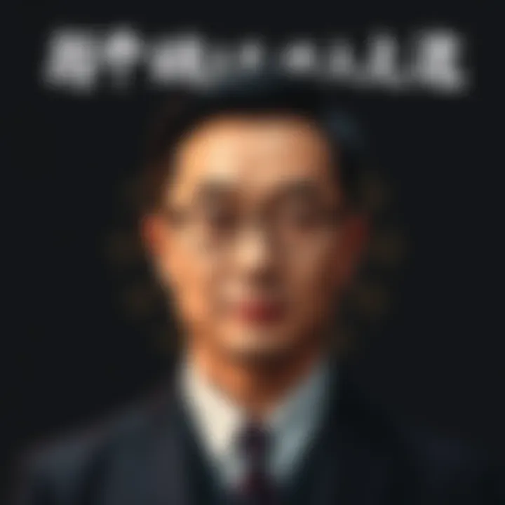 A portrait of Prof Jiang Xueqin with a dark background featuring the emblem of Skull and Bones, reflecting elite connections and influence.
