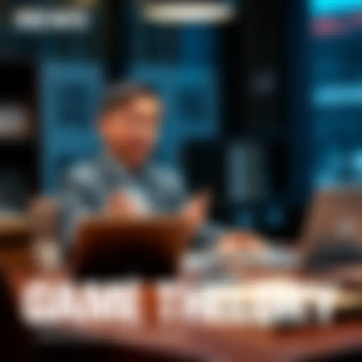 Professor Jiang speaking at a desk with books and a laptop, explaining game theory concepts related to world events