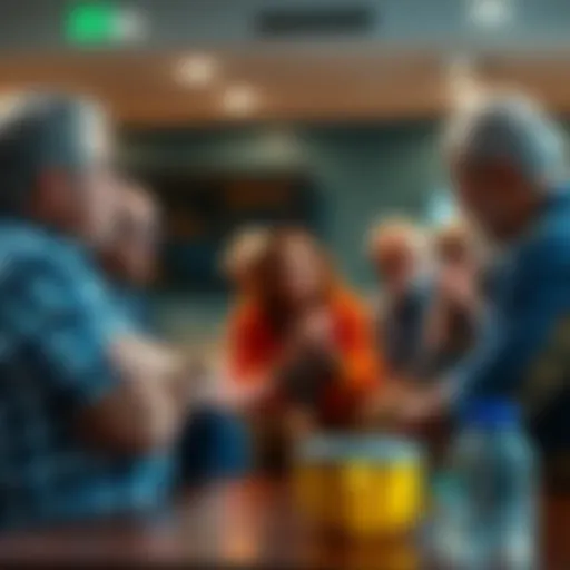 Property owners discussing GAC investigations Group of property owners sharing their thoughts on GAC investigations in a community meeting