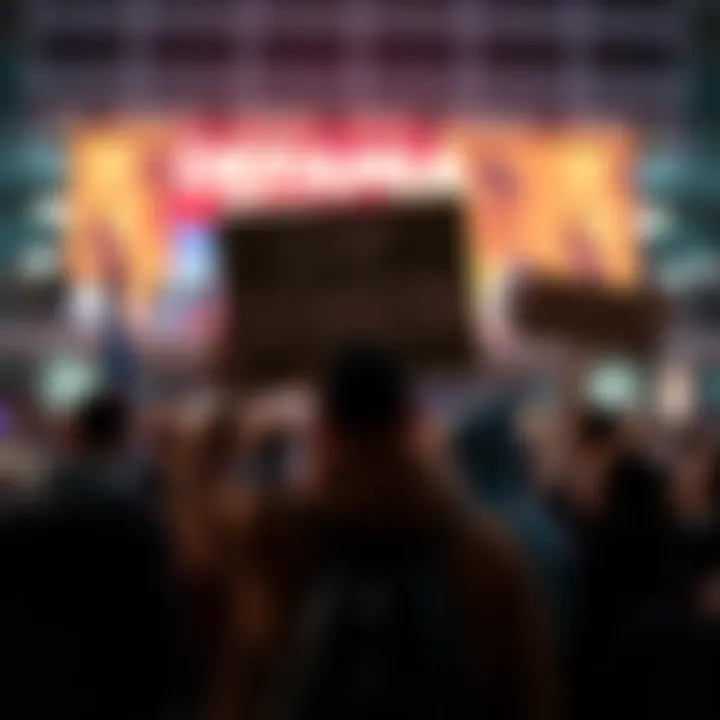 A person holding a sign that reads 'Stop Defamation' at a community rally, standing in front of a crowd advocating for justice and privacy rights.