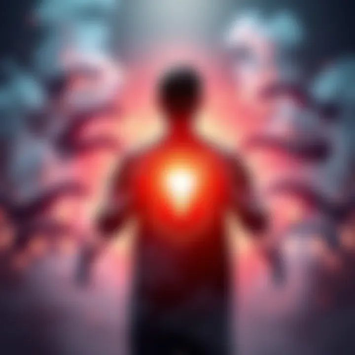 Protecting Your Energy A person surrounded by a glowing shield, warding off dark shadows that represent negativity.