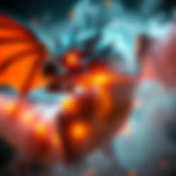 A majestic dragon with glowing eyes, surrounded by mystical symbols, representing a protective spirit.