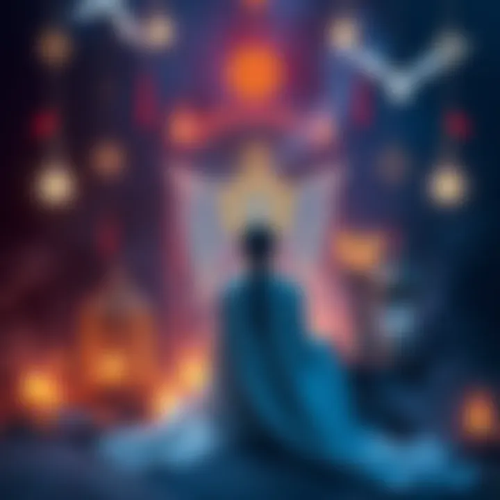 Enchanting Protection Rituals A mystical scene depicting protective symbols and objects surrounding a serene figure, symbolizing the power of self-defense against toxic influences.