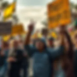 A group of people holding signs in protest of Monsanto's practices, expressing their anger and concern